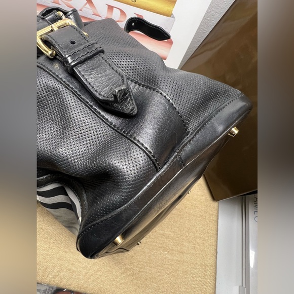 BURBERRY Black Smoke Check Nylon/Leather Hobo - Picture 16 of 16